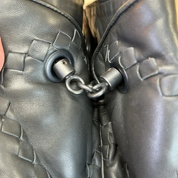 Bottega Veneta Intrecciato Trimmed Large Black leather Bag, Dustbag, Made Italy - Picture 6 of 17